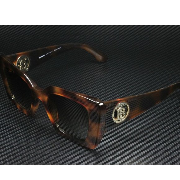 Burberry Polarized Havana Gold Emblem Women Sunglasses
